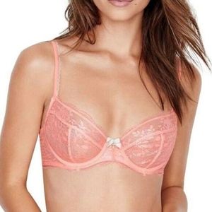 Victoria's Secret Body By Victoria Unlined Demi Bra Pink Foil 34D